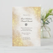 グリッターの水彩結婚形状 招待状 (スタンド正面)