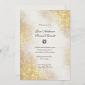 グリッターの水彩結婚形状 招待状 (正面/裏面)