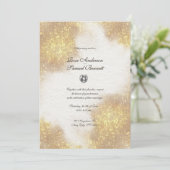 グリッターの水彩結婚形状 招待状 (スタンド正面)