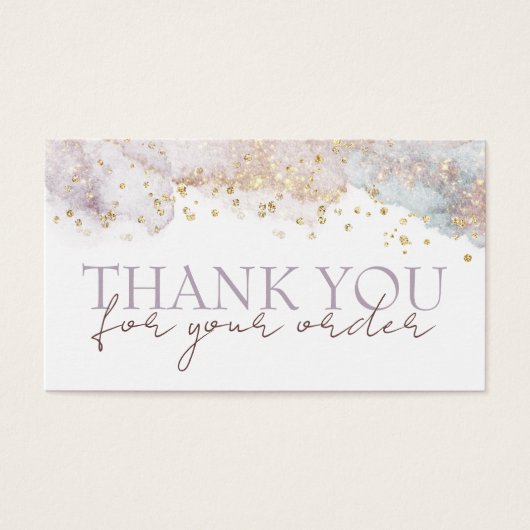 グリッターの水色の形感謝してい状あなた割引カード (正面)