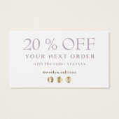 グリッターの水色の形感謝してい状あなた割引カード (裏面)