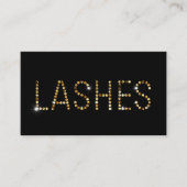 グリッターの点の文字のまつげ延長黒いカード 名刺 (正面)