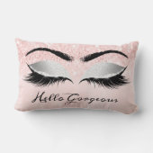 グリッターの目メイクアップまぶしシルバーピンク豪華 ランバークッション (裏面)