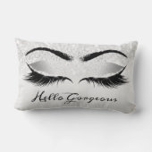 グリッターの目メイクアップラッシュシルバーグレーゴージャス ランバークッション (裏面)