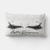 グリッターの目メイクアップラッシュシルバーグレーゴージャス ランバークッション (裏面)