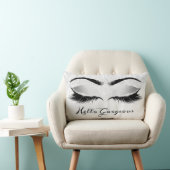 グリッターの目メイクアップラッシュシルバーグレーゴージャス ランバークッション (椅子)