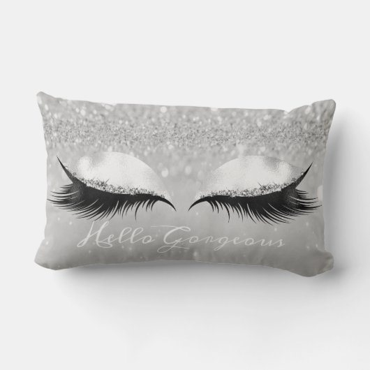 グリッターの目メイクメイクレイズシルバーハローゴージャス ランバークッション (裏面)