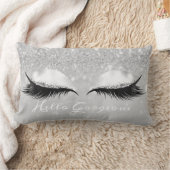 グリッターの目メイクメイクレイズシルバーハローゴージャス ランバークッション (ブランケット)