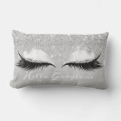 グリッターの目メイクメイクレイズシルバーハローゴージャス ランバークッション (正面)