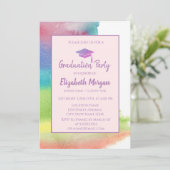 グリッターの目盛りキャップ、水彩スプラッシュ 招待状 (スタンド正面)