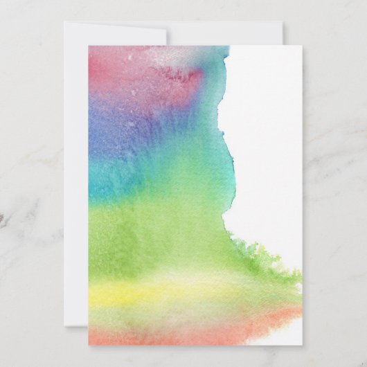 グリッターの目盛りキャップ、水彩スプラッシュ 招待状 (裏面)