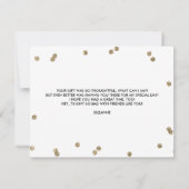 グリッターの紙吹雪のサンキューカード サンキューカード (裏面)