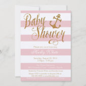 グリッターの航海のな女の子のベビーシャワーの招待状 招待状 (正面)