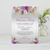 グリッターの花、ダイヤモンド枠のクリスマスパーティー 招待状 (スタンド正面)