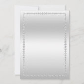 グリッターの花、ダイヤモンド枠のクリスマスパーティー 招待状 (裏面)