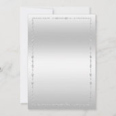 グリッターの花、ダイヤモンド枠のクリスマスパーティー 招待状 (裏面)