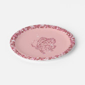 グリッターの蝶|藤色の明るいピンク ペーパープレート (アングル)