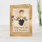 グリッターの輝はっきりしたく彼女の誕生日 カード (正面)