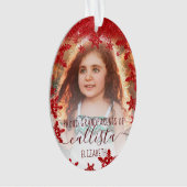 グリッターの雪誇りを持った片の祖父母の写真名 オーナメント (正面)