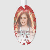グリッターの雪誇りを持った片の祖父母の写真名 オーナメント (正面)