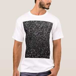 グリッターの黒い光沢がある Tシャツ