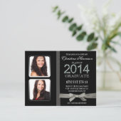 グリッターの2014年のダイヤモンドの魅力的な二重写真の卒業 招待状 (スタンド正面)