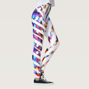 グリッターの《写真》ぼけ味のヤシの木の葉はカラフルを模造します レギンス