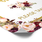 グリッターはサインフローラ結婚のブライダル装飾 ポスター (角)