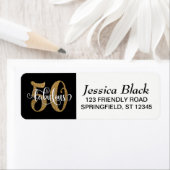 グリッターは及び50の及び黒、誕生日ですばらしい台本を書きます ラベル (インサイチュ)