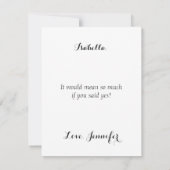 グリッターは私のドレスを持って私は見ている | Matron名誉 招待状 (裏面)