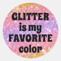グリッターは私の色お気に入りのピンクのスパークルステッカー