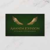 グリッターは金ゴールドの翼のエメラルドグリーンカードを打ちます 名刺 (正面)