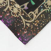 グリッターは金ゴールド音楽ノートのデザイン毛布を整えました フリースブランケット (角)