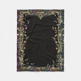 グリッターは金ゴールド音楽ノートのデザイン毛布を整えました フリースブランケット