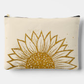 グリッターひまわり母の日モノグラムの アクセサリーポーチ (正面)