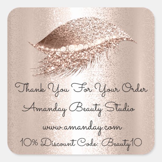 グリッターまつげありがとうショッピング割引 スクエアシール (正面)