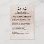 グリッターまつ毛ブラウバアフターケアの指示 名刺 (正面)