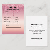 グリッターまつ毛拡張クライアントの相談 名刺 (正面/裏面)