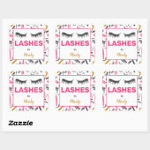 グリッターまばたきメイクアップアーティスト水彩画 スクエアシール (シート)