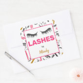 グリッターまばたきメイクアップアーティスト水彩画 スクエアシール (封筒)