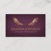 グリッターまばたき金ゴールドウインググレープカラーカード 名刺 (正面)