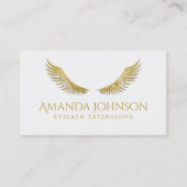 グリッターまばたき金ゴールドウイングシンプルホワイトカード 名刺 (正面)