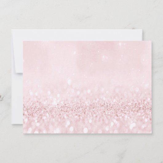 グリッターまばたき金ゴールドピンクメイクアップ証明書贈り物 招待状 (裏面)