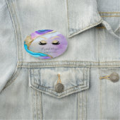 グリッターまばたき、バイオレットブルー大理石メイクアップアーティスト 名札 (インサイチュ)