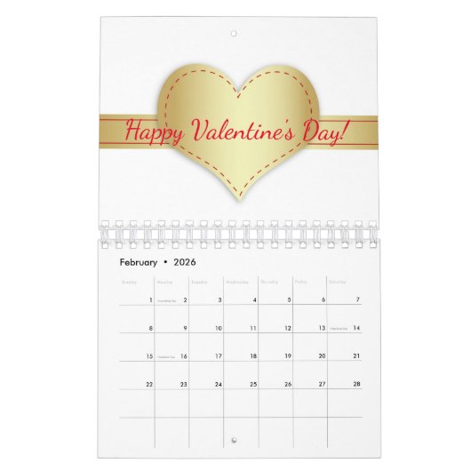 グリッターやる気を起こさせるタイポグラフィビューティフル12ヶ月 カレンダー (2月 2026)