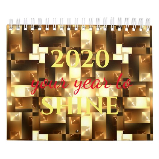 グリッターやる気を起こさせるタイポグラフィビューティフル12ヶ月 カレンダー (カバー)