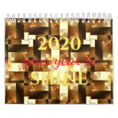 グリッターやる気を起こさせるタイポグラフィビューティフル12ヶ月 カレンダー (カバー)