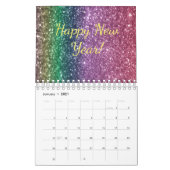 グリッターやる気を起こさせるタイポグラフィビューティフル12ヶ月 カレンダー (1月 2021)
