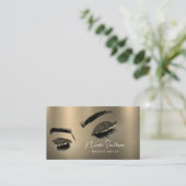 グリッターアイズブラッシュドメタルメイクアップアーティスト金ゴールド 名刺 (スタンド正面)