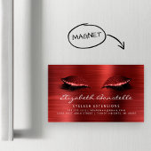 グリッターアイズブラッシュドメタルラッシュエクステンション赤 マグネット名刺